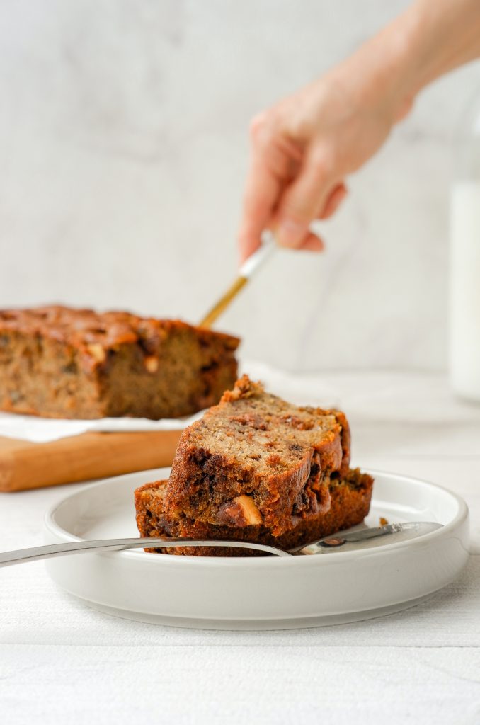 Banana cake: A comforting homemade delight that brings warm memories to mind, with its moist and fluffy texture, delicate banana flavor, and a hint of nostalgia in every bite